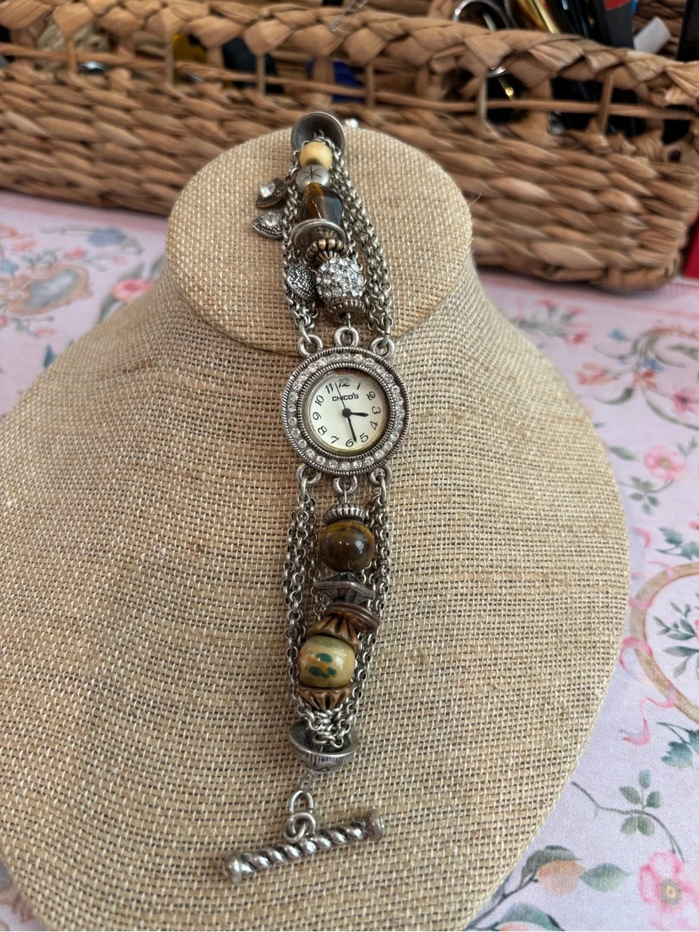 Beaded Silver-Tone Women's Bracelet Watch - Chico's